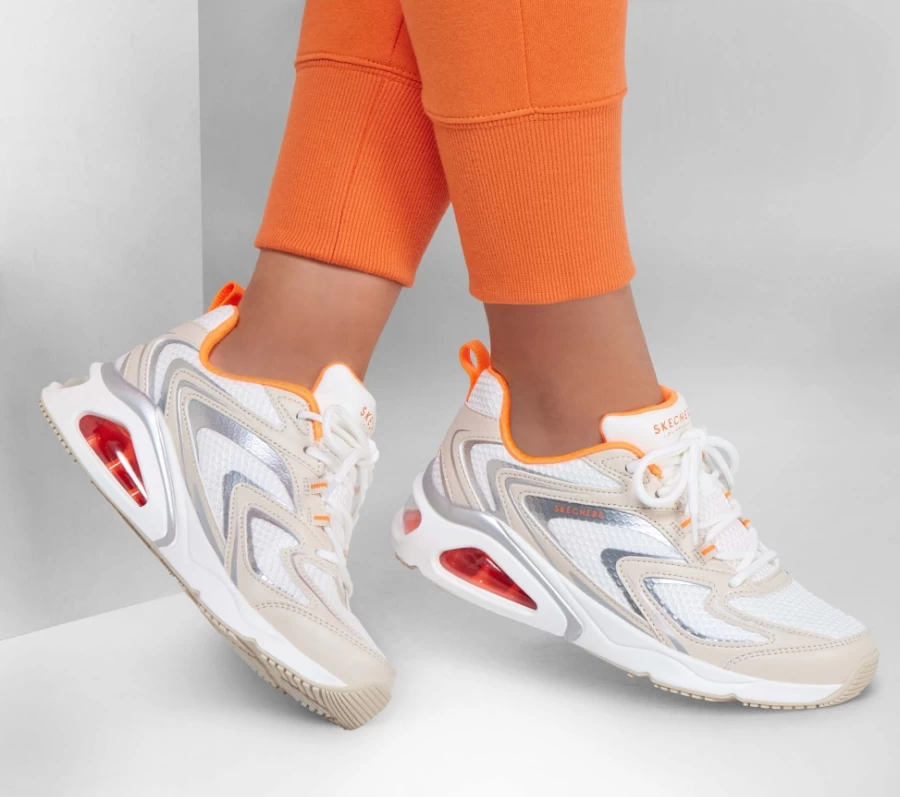 SKECHERS Women's Tres-Air Uno - Terti-Airy Sneakers in Natural/Orange