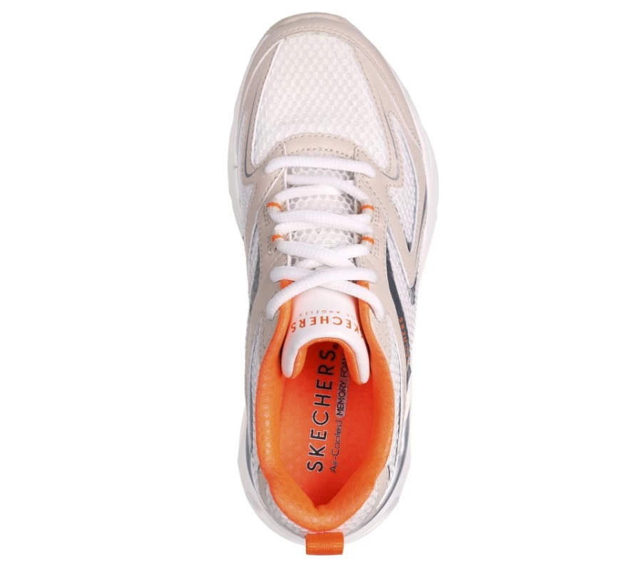 SKECHERS Women's Tres-Air Uno - Terti-Airy Sneakers in Natural/Orange