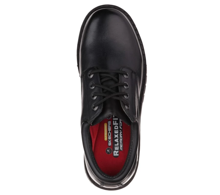 SKECHERS Men's Work Relaxed Fit Cottonwood - Elks Sr Sneakers in Black