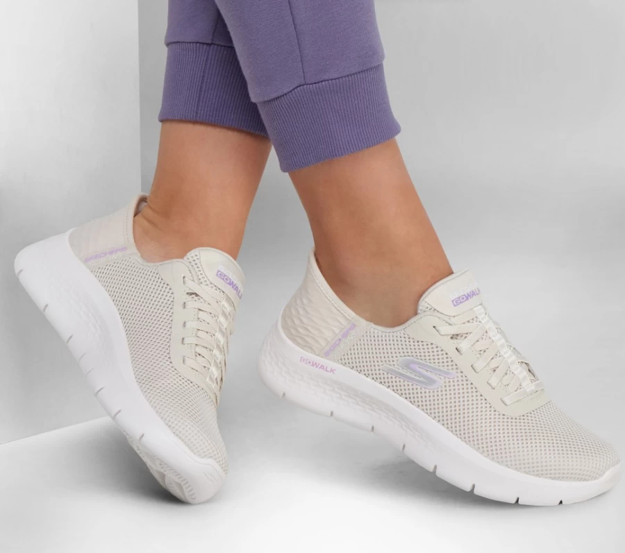 SKECHERS Women's Go Walk Flex Slip-On Sneakers in Off White - Comfortable Grand Entrance Walking Shoes