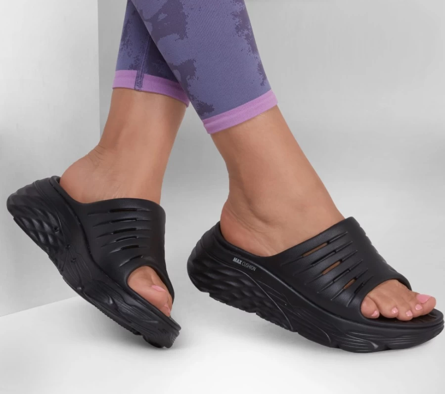 SKECHERS Women's Foamies Max Cushioning Sneakers in Black - Ultimate Comfort for All-Day Wear