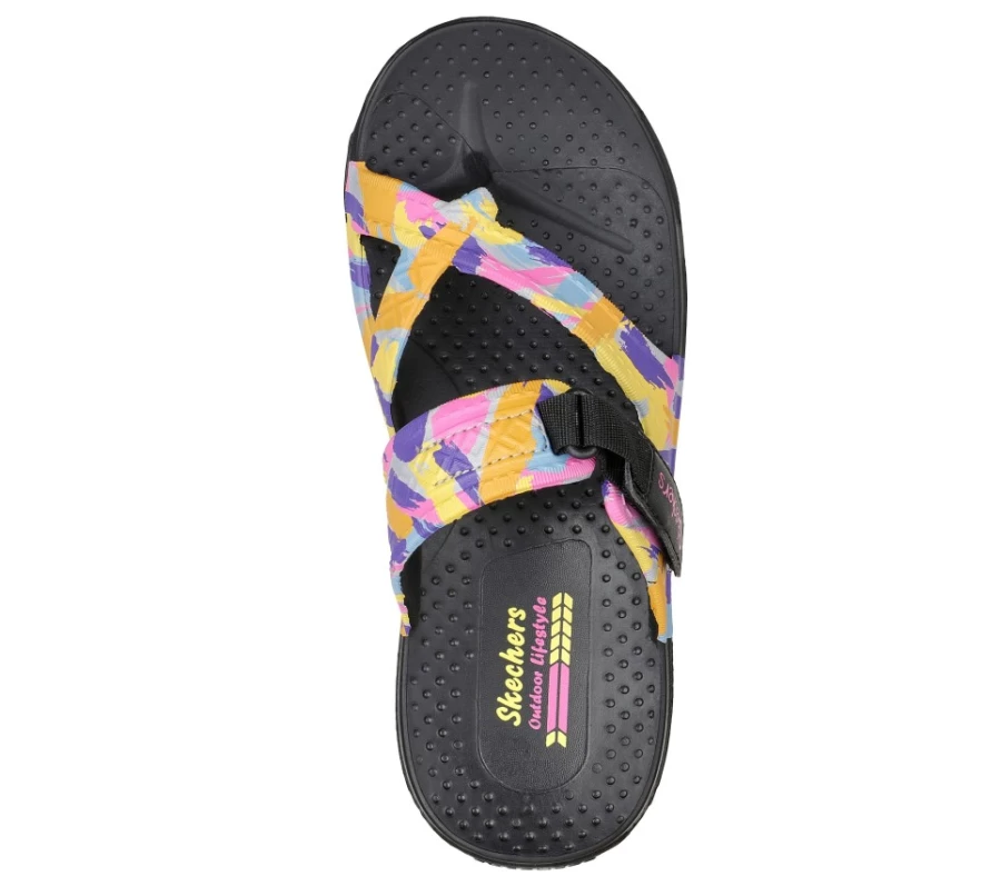 SKECHERS Women's Foamies Reggae Artsy Slip-On Sneakers in Black & Multi Color