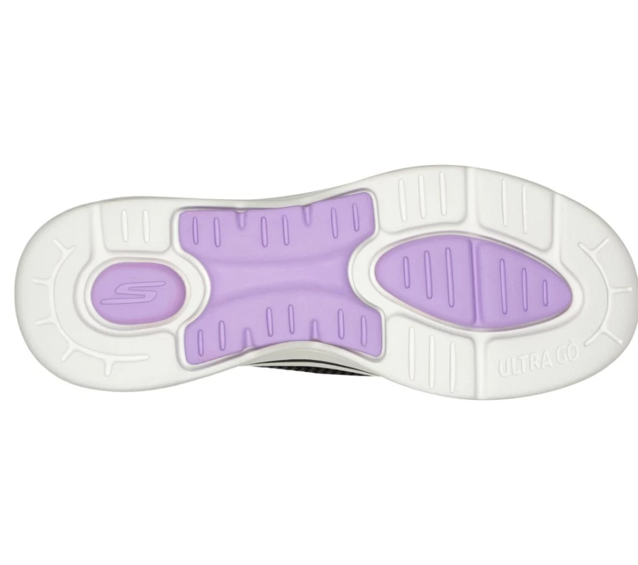 SKECHERS Women's Go Walk Arch Fit - Black/Lavender Slip-On Walking Shoes for Comfort & Support