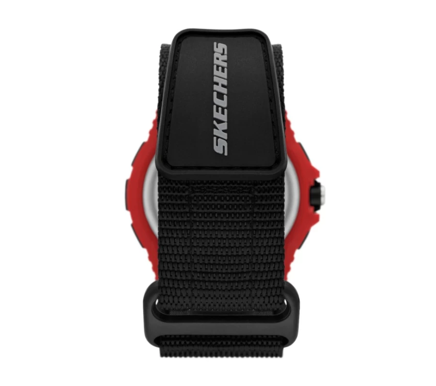 SKECHERS Men's Downey Fast Wrap Watch - Black & Red Sport Style Digital Wristwatch