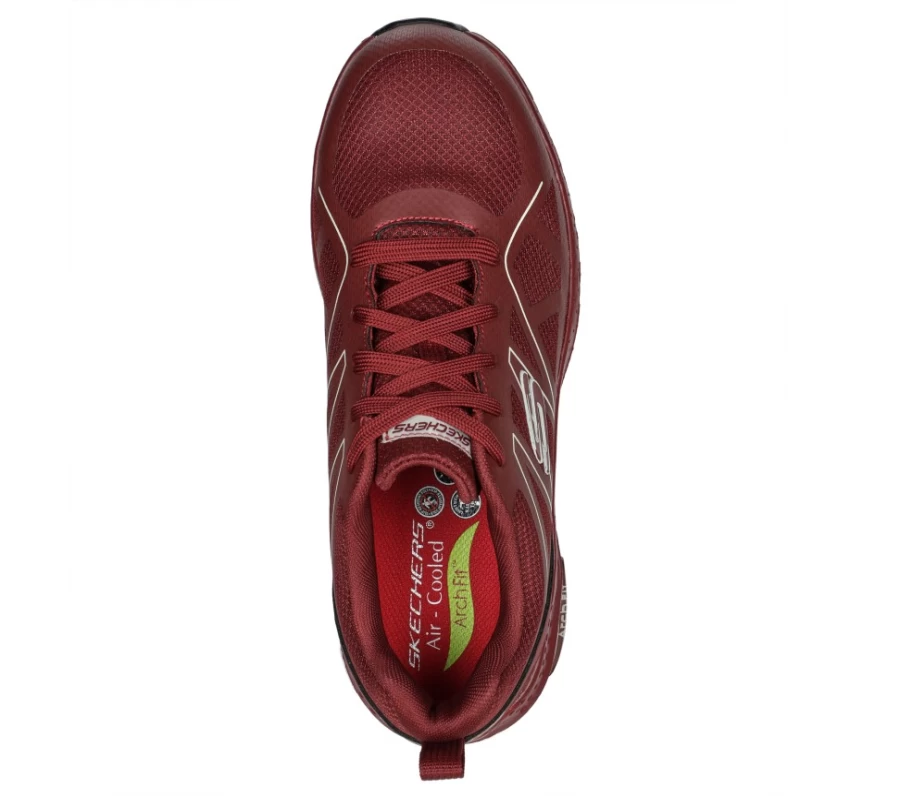 SKECHERS Men's Arch Fit Sr - Vigorit Sneakers in Burgundy for Comfort & Support