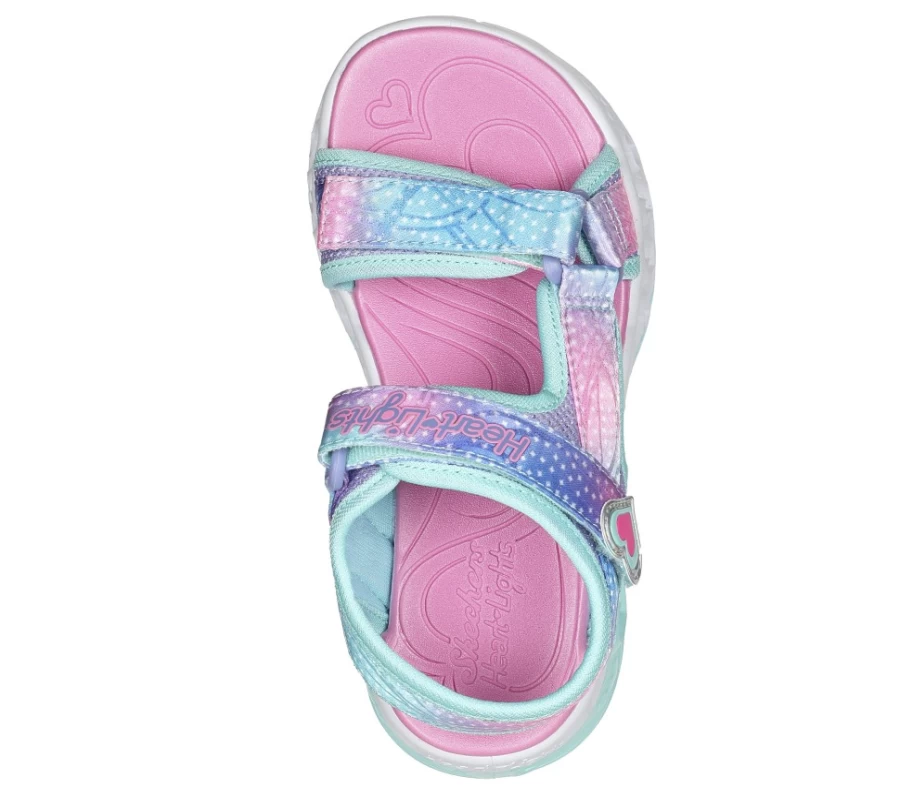 SKECHERS Kids' Flutter Hearts Sandal in Turquoise & Multi Color | Comfortable & Stylish