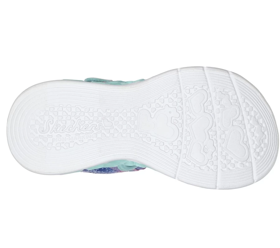 SKECHERS Kids' Flutter Hearts Sandal in Turquoise & Multi Color | Comfortable & Stylish