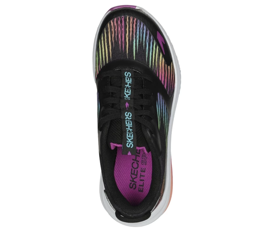 SKECHERS Kids Elite Sport Tempo Sneakers - Black / Multi Color High-Performance Athletic Shoes for Superior Leaps