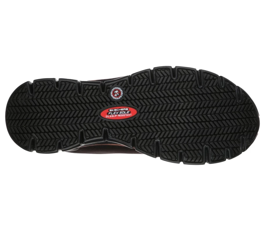 SKECHERS Women's Sure Track - Chiton Alloy Toe Work Shoes in Black & Rose Gold