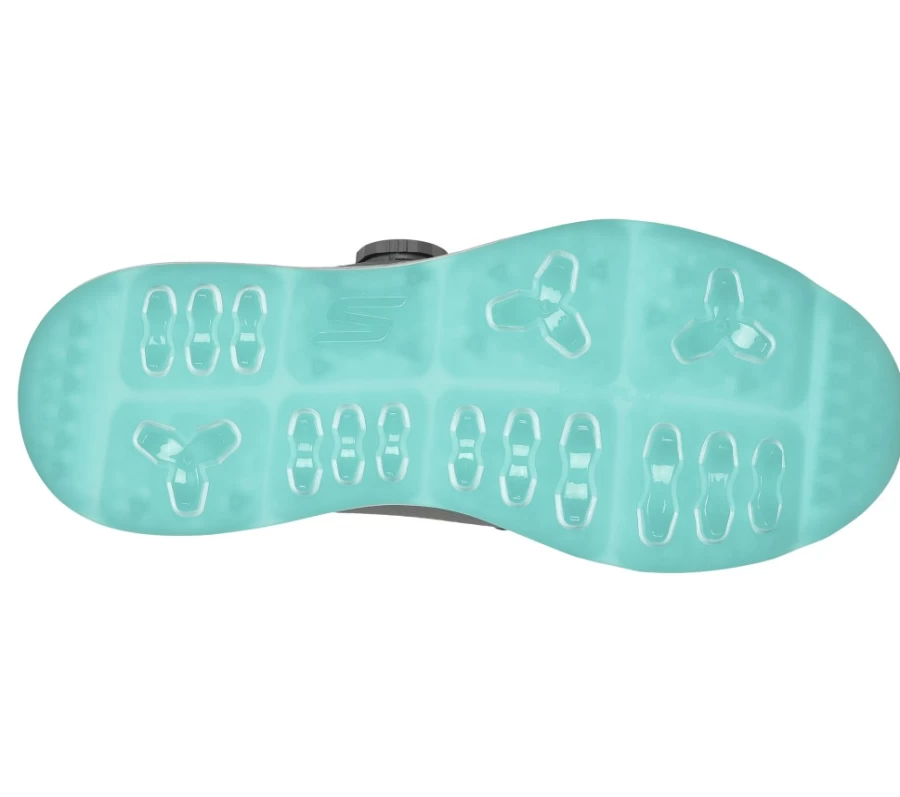 SKECHERS Women's Go Golf Elite 5 Slip-In Sneakers - Gray/Aqua Comfort Golf Shoes