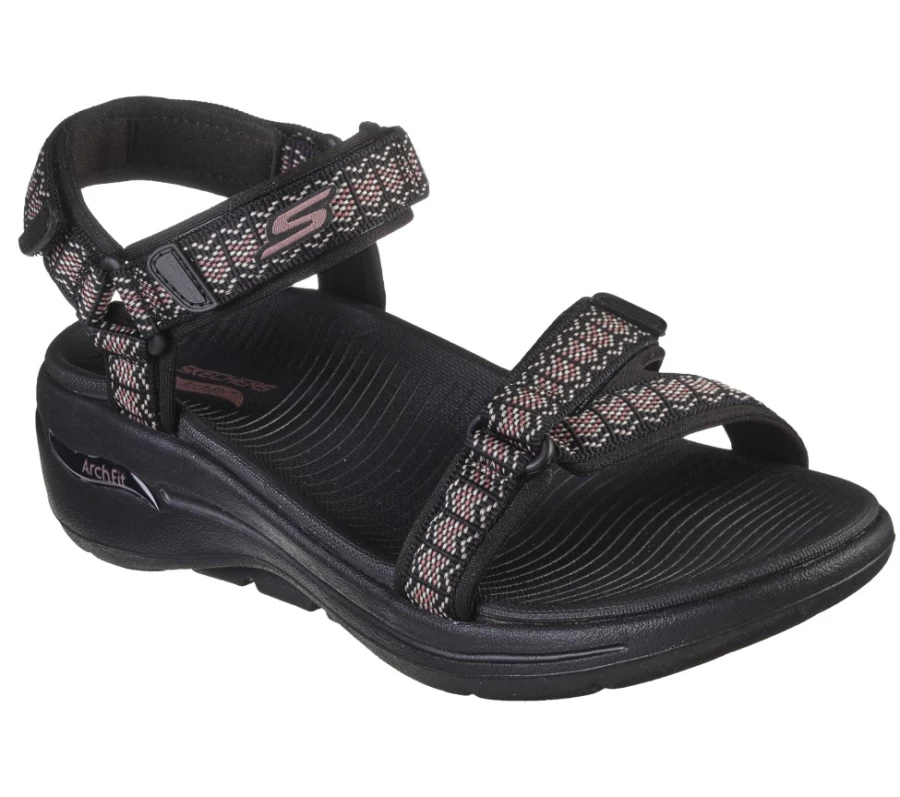 SKECHERS Women's Go Walk Arch Fit - Affinity Slip-On Walking Shoes, Black