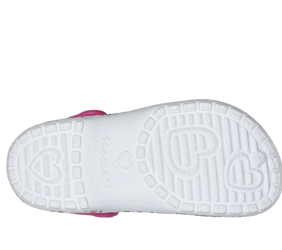 SKECHERS Kids Foamies Sweetheart Sneakers - White & Multi Color So Charming Shoes for Girls