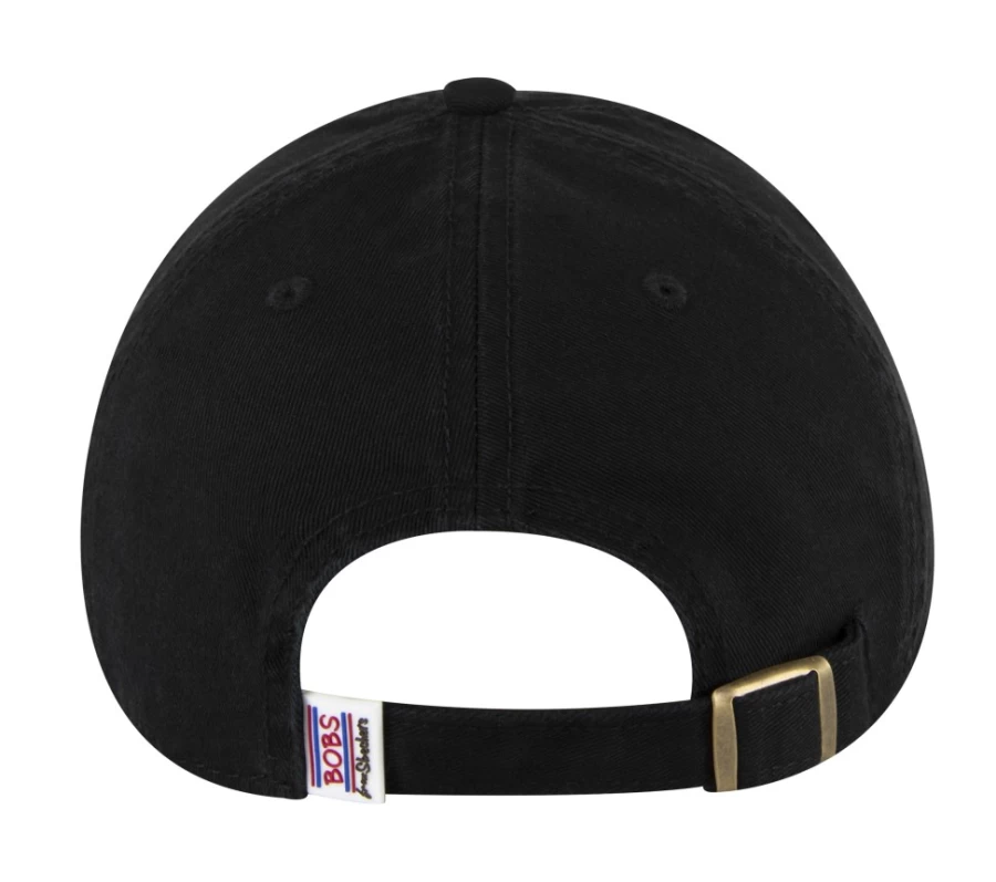 SKECHERS Women's Black Paw Print Twill Washed Hat - Casual Vintage Washed Cap