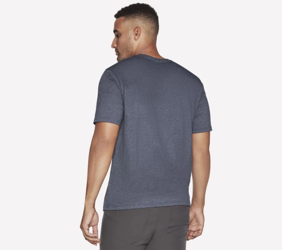 SKECHERS Men's Navy Flag Stripe Tee - Casual Striped T-Shirt for Men