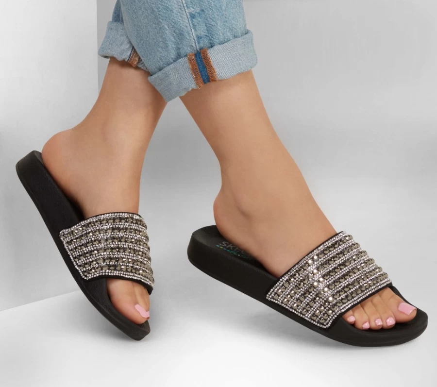 SKECHERS Women's Rocker Glam Pop-Up Sneakers in Black