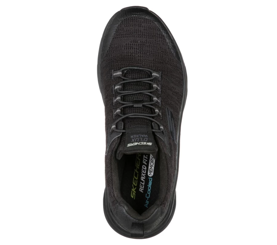SKECHERS Men's D'Lux Walker Relaxed Fit Sneakers in Black - Comfortable Pensive Style