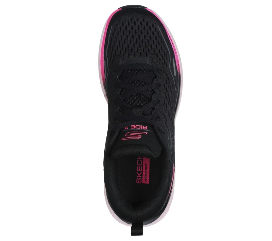 SKECHERS Women's Go Run Ride 11 Running Shoes - Black / Pink | Lightweight Comfort for Women Runners