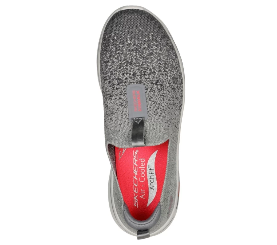 SKECHERS Women's Go Walk Arch Fit - Lunar Views Walking Shoes in Gray & Coral