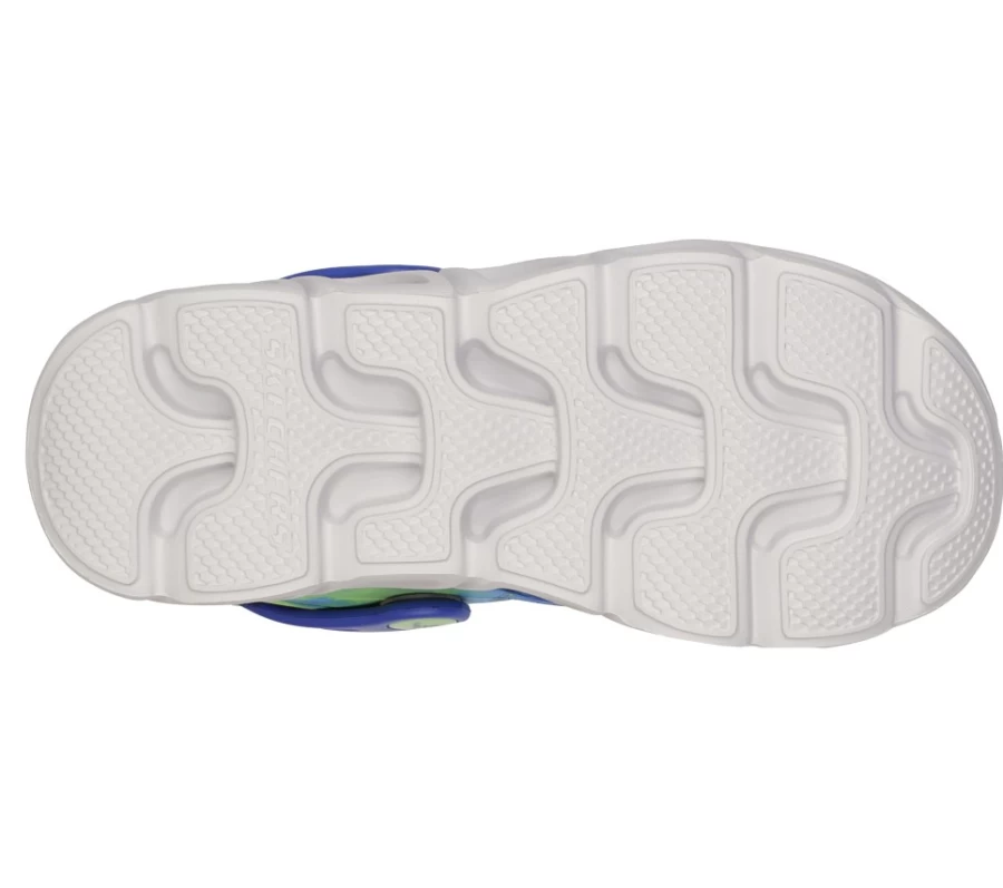 SKECHERS Kids Foamies Hypno-Splash Cozy Blast Sneakers in Blue & Lime