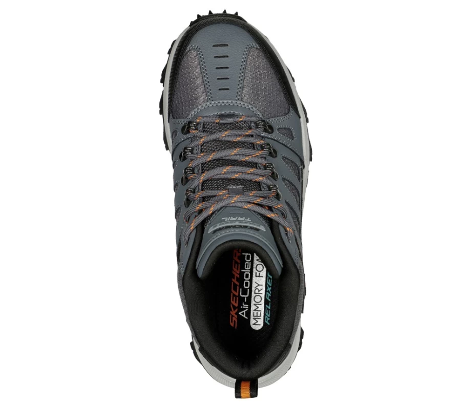 SKECHERS Men's Equalizer 5.0 Trail - Eastpoint Relaxed Fit Sneakers in Charcoal & Orange