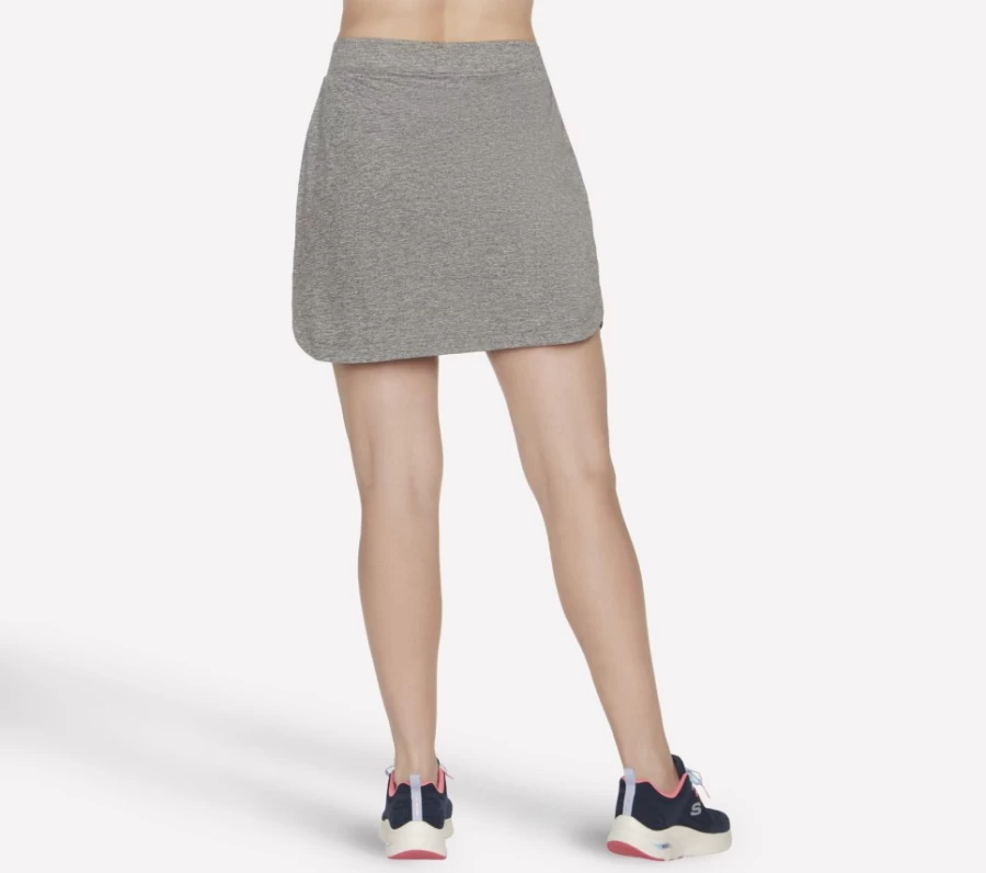 SKECHERS Women's Go Dri Swift Skort - Charcoal Athletic Tennis Skirt with Moisture-Wicking Fabric