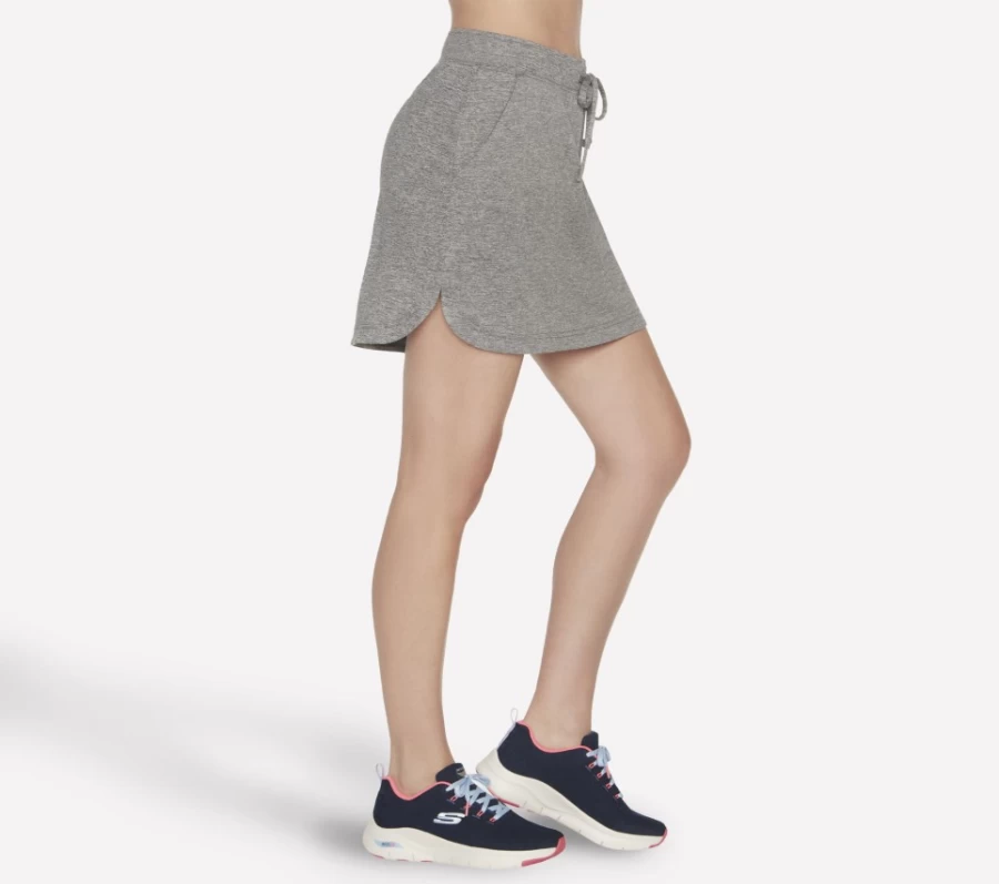 SKECHERS Women's Go Dri Swift Skort - Charcoal Athletic Tennis Skirt with Moisture-Wicking Fabric