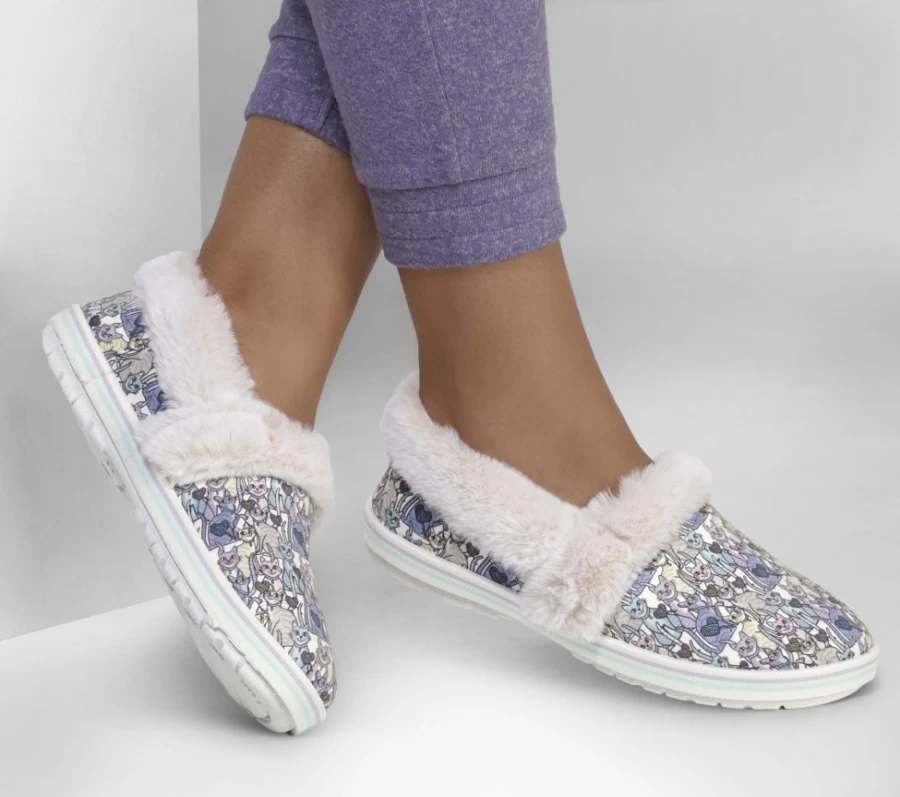 SKECHERS Women's Knit Slip-On Sneakers - Bobs Too Cozy Purty in Natural/Multi