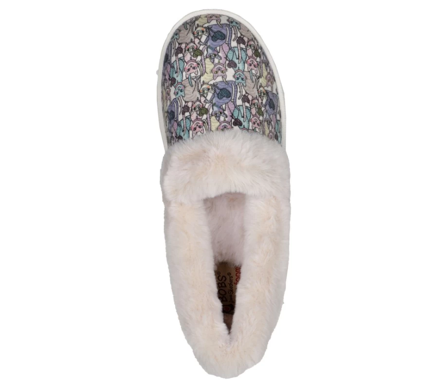 SKECHERS Women's Knit Slip-On Sneakers - Bobs Too Cozy Purty in Natural/Multi
