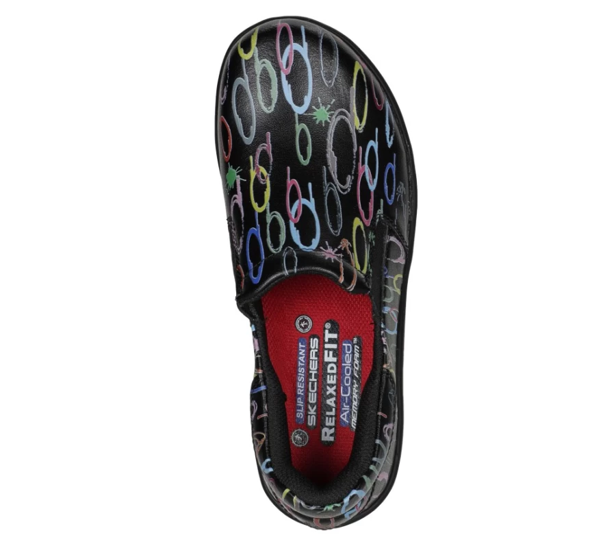 SKECHERS Women's Work Relaxed Fit Upswep Sr Sneakers in Black / Multi - Comfortable Slip-Resistant Shoes for Women
