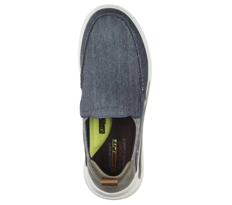 SKECHERS Men's Proven - Evers Sneakers in Navy & Brown | Comfortable Casual Shoes