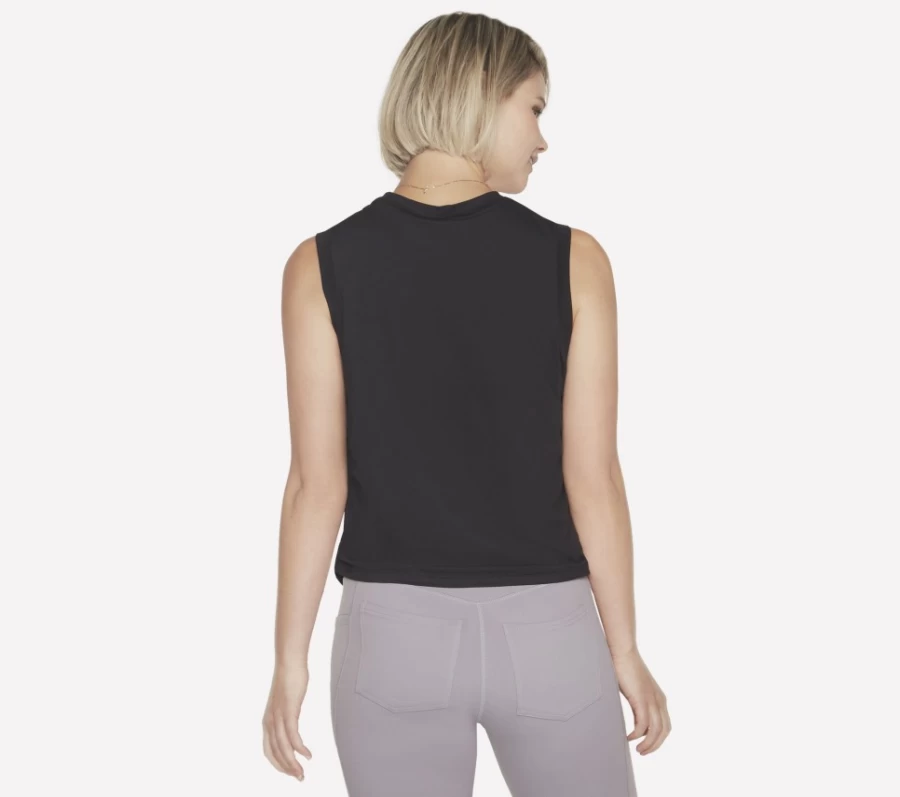 SKECHERS Women's Go Dri Serene Tank Top - Moisture Wicking Workout Shirt in Black