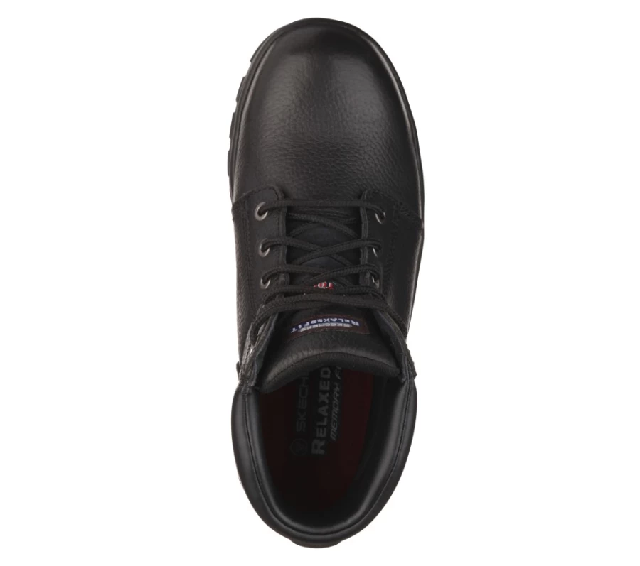 SKECHERS Men's Work Relaxed Fit Workshire St Black Work Shoes