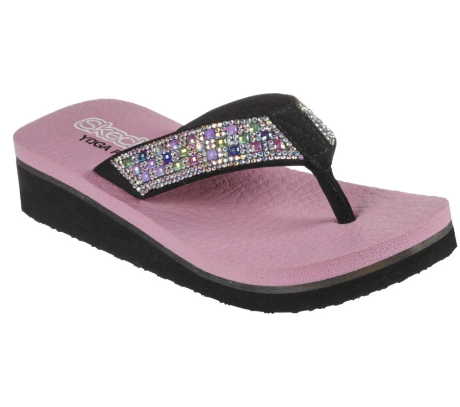 SKECHERS Kids Vinyasa Sparks Sunrise Shine Sneakers in Black & Pink for Active Children
