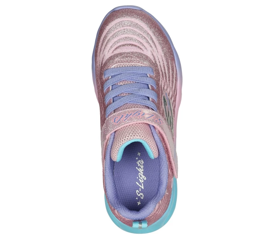 SKECHERS Kids Twisty Brights Color Radiant Light-Up Shoes in Pink/Multi