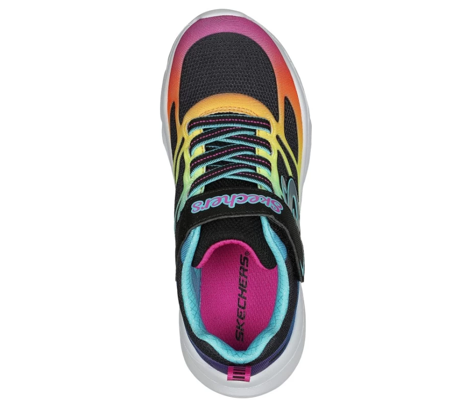 SKECHERS Kids Power Jams Sneakers - Black & Multi Color Athletic Shoes for Children