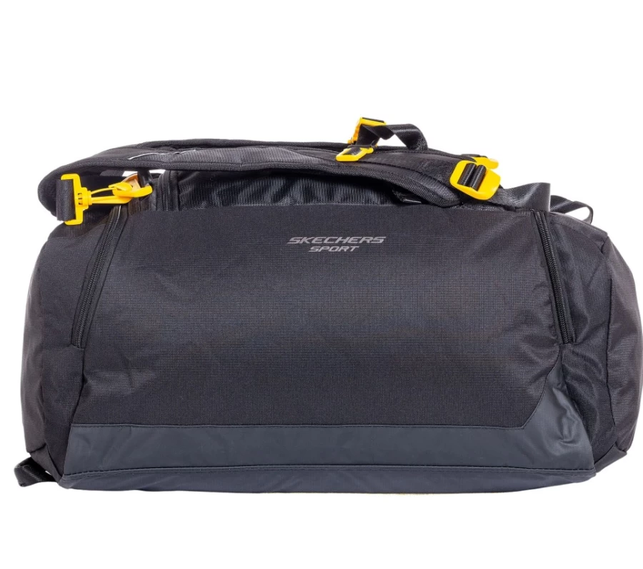 SKECHERS Men's Black Mesh Duffel Bag - Small Travel Gym Sports Carry On Bag