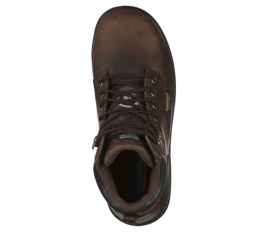 SKECHERS Men's Brown Work Argum Steel Toe Work Boots