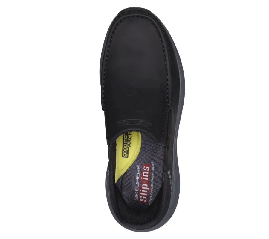 SKECHERS Men's Slip-On Relaxed Fit Sneakers - Parson Oswin in Black