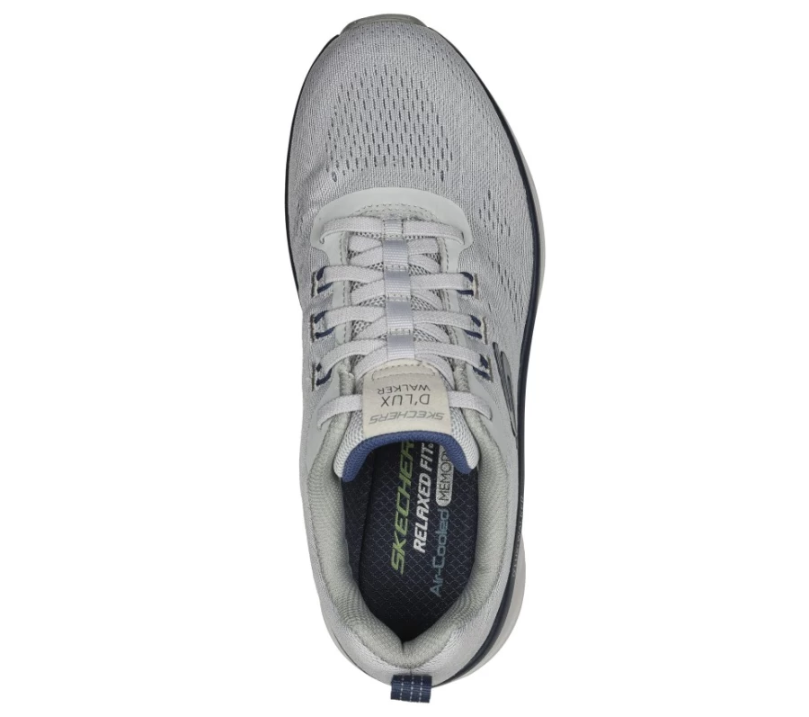 SKECHERS Men's D'Lux Walker Commuter Sneakers - Relaxed Fit in Gray & Navy