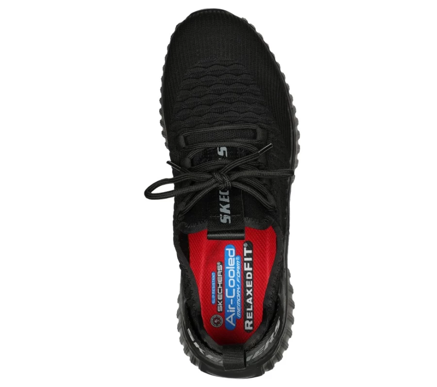 SKECHERS Men's Relaxed Fit Work Shoes - Cicades Maxtin in Black