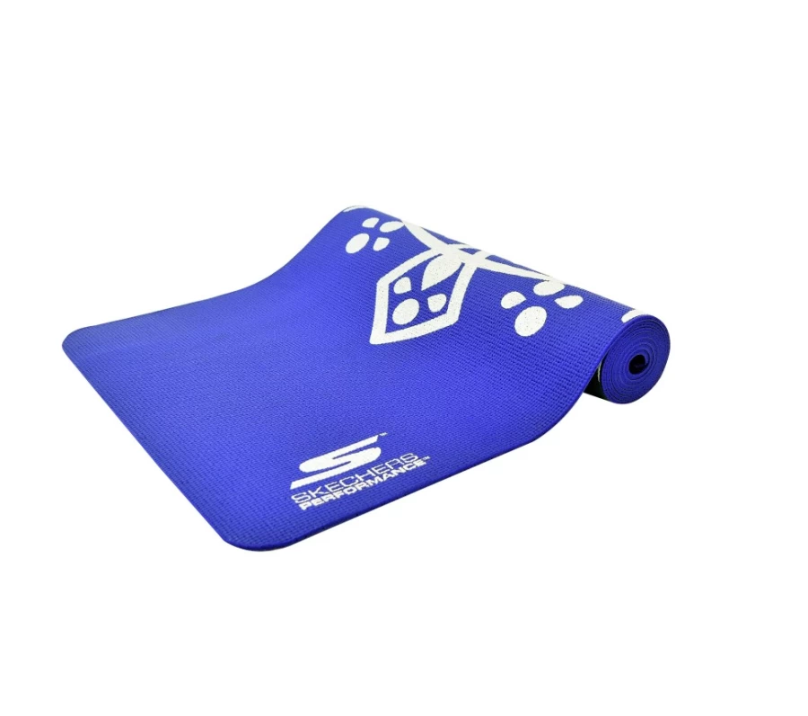 SKECHERS Men's Blue PVC Fitness & Yoga Mat for Exercise, Workouts, and Training