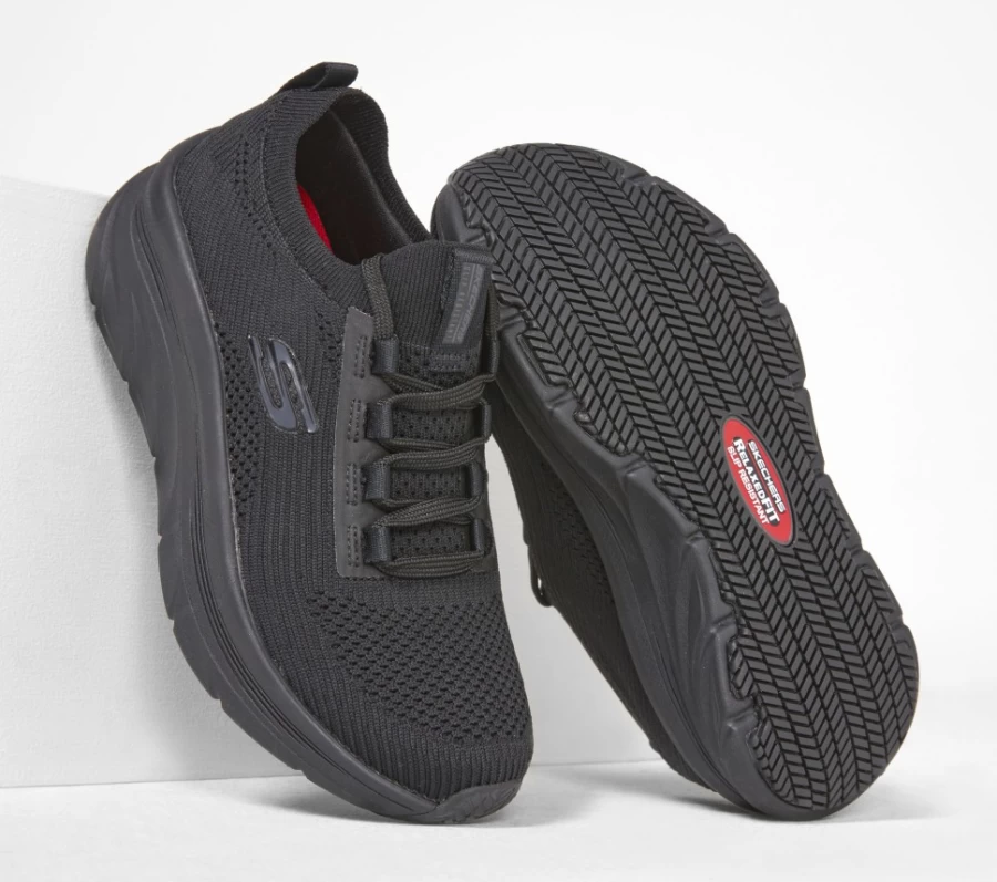 SKECHERS Women's D'Lux Walker Sr - Ozema Relaxed Fit Walking Shoes in Black