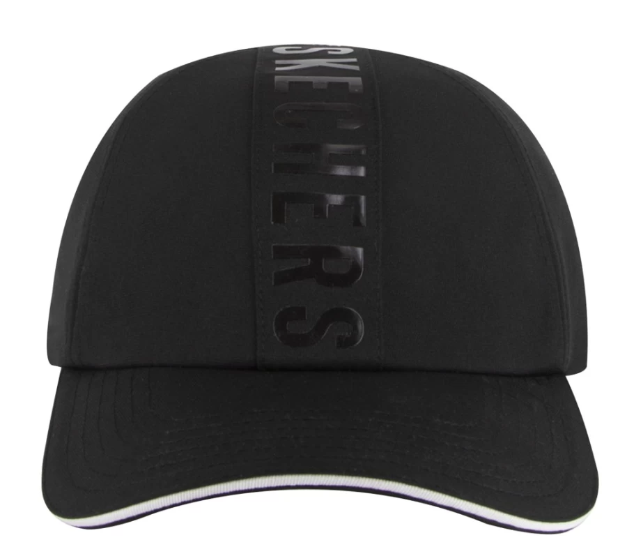 SKECHERS Men's Black Logo Embroidered Baseball Cap Wrap Adjustable Hat