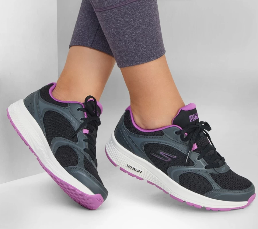 SKECHERS Women's Go Run Consistent Anahita Running Shoes - Black/Purple