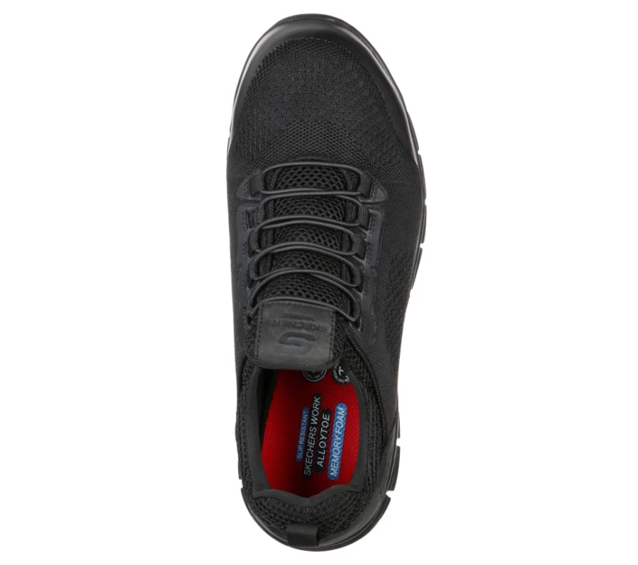 SKECHERS Men's Work Synergy - Omat Alloy Toe Safety Shoes in Black