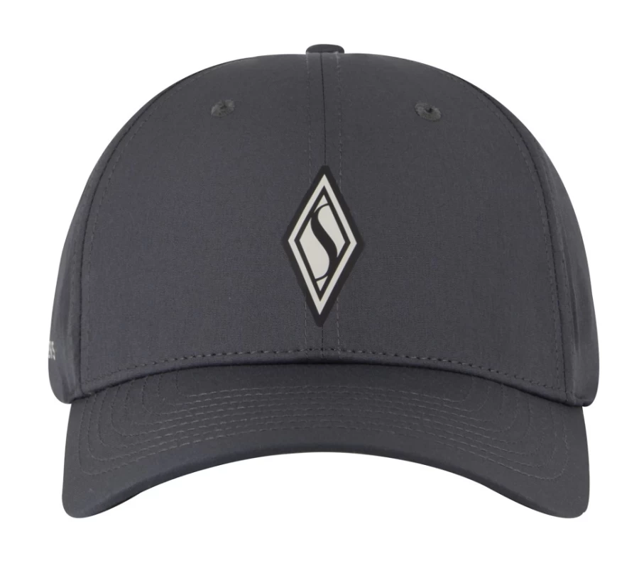 SKECHERS Men's Black & Charcoal Skechweave Diamond Snapback Hat
