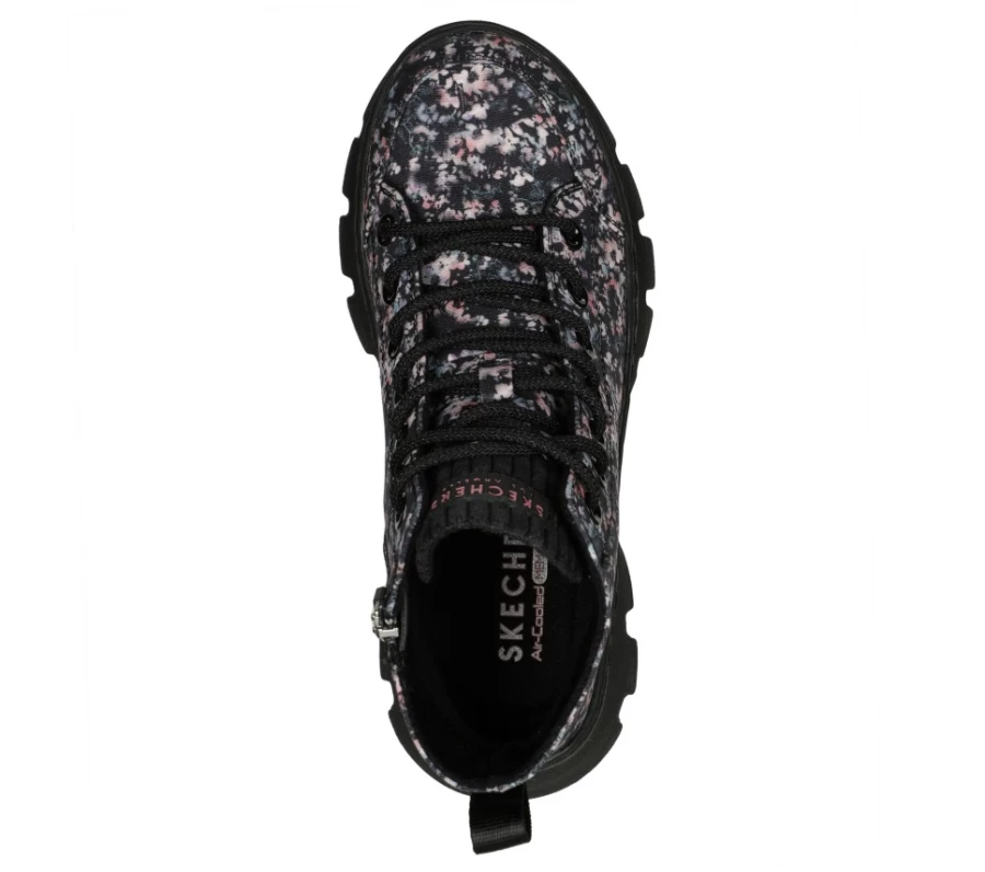 SKECHERS Women's Roadies Surge - Black & Multi Floral Sneakers