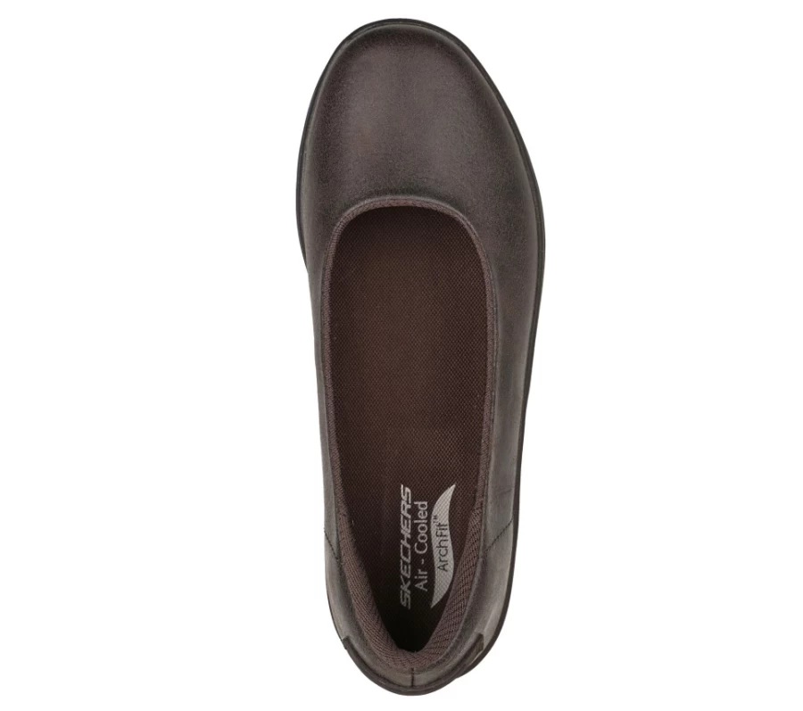 SKECHERS Women's Arch Fit Uplift Comfortable Sneakers in Chocolate - Comfy Zone Walking Shoes