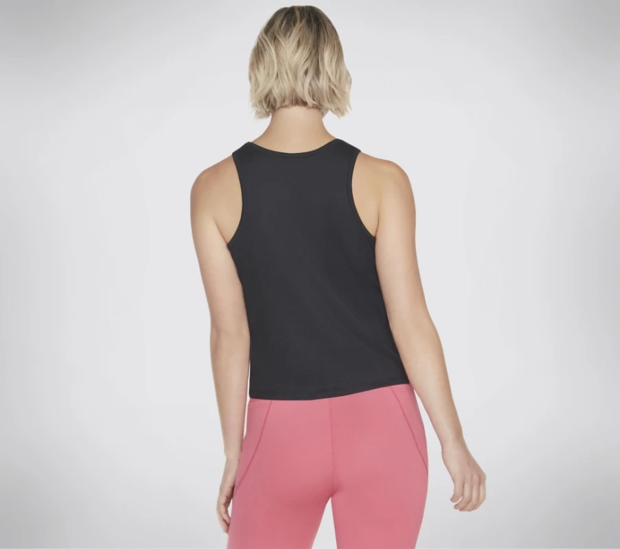 SKECHERS Women's Go Dri Restorative Rib Tank Top - Black