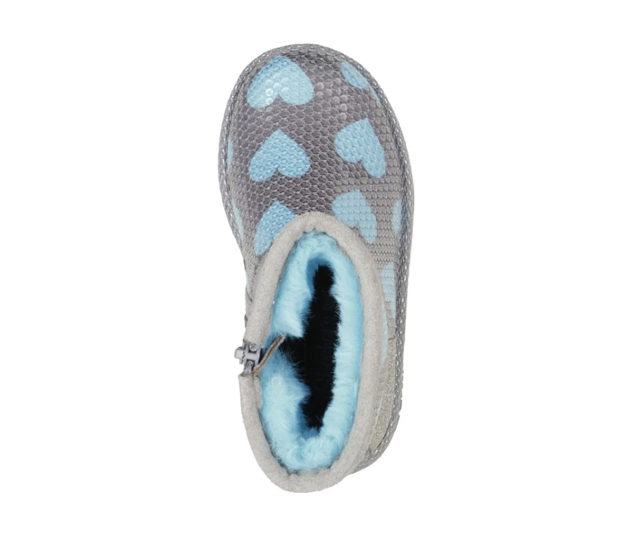 SKECHERS Kids' Glamslam - Dazzling Love Sneakers in Gray & Turquoise